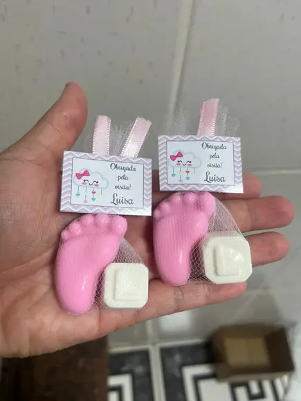 Lembrancinha Maternidade, Sabonete Pezinho com Inicial
