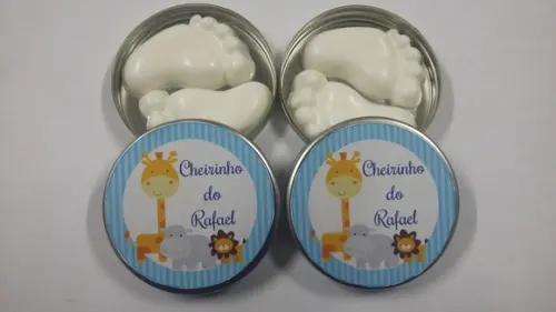 Latinha com Sabonete de Pezinho, Lembrancinha Safari