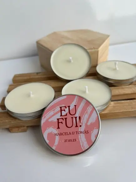 Latinha com Vela Aromática Personalizada, Casamento, Noivado