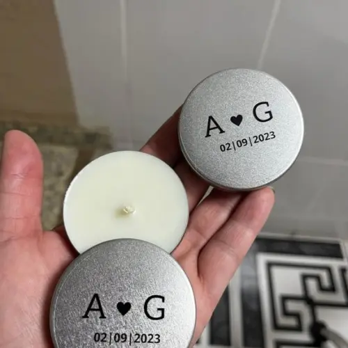 Latinha com Vela Aromática Casamento, Lembrancinha