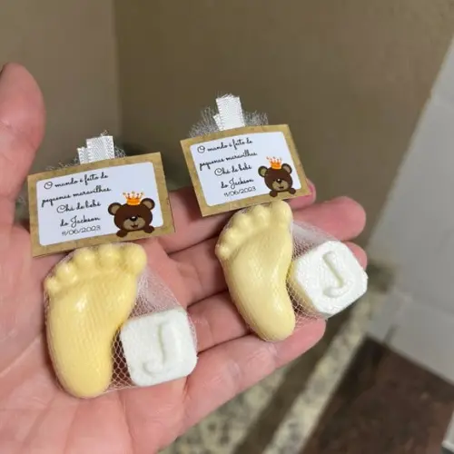 Sabonete de Pezinho com Inicial, Lembrancinha de Maternidade