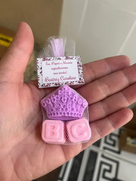 Sabonete Coroa, Inicial Lembrancinha Nascimento, Chá de Bebê