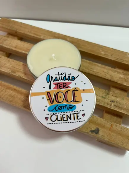 Latinha com Vela Aromática Personalizada, Brinde, Mimo