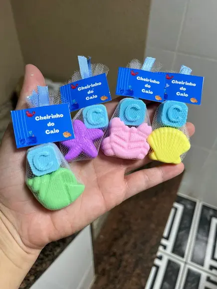 Sabonete Fundo do Mar com Inicial Lembrancinha Personaliza