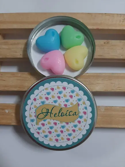 Latinha Com Sabonete De Coração, Lembrancinha Nascimento
