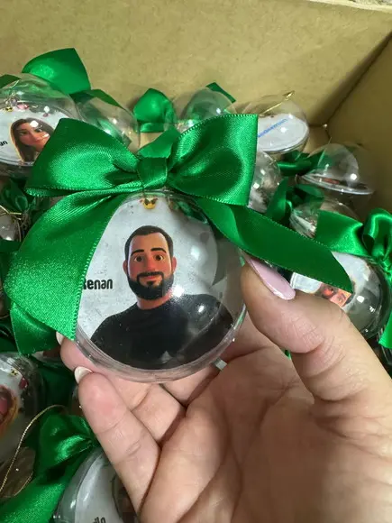 Bolinha de Natal Personalizada Lembrancinha Natal