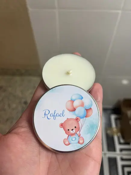 Latinha com Vela Aromática Nascimento, Lembrancinha