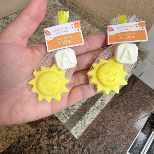 Sabonete Sol Lembrancinha de Nascimento