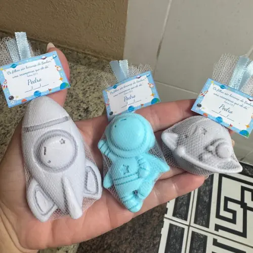 Sabonete de Astronauta Lembrancinha Astronauta Chá de Bebê
