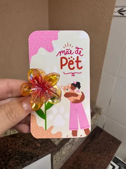 Presilha de Cabelo Flor Dia das Mães Lembrancinha Mãe de Pet