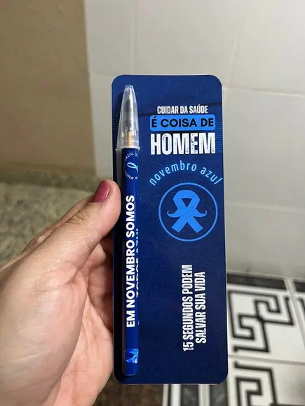 Caneta Personalizada com Card Novembro Azul