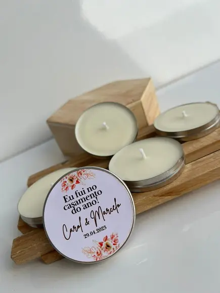 Latinha com Vela Aromática Personalizada, Casamento, Noivado