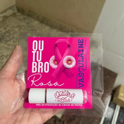150 Manteiga de Cacau, Outubro Rosa com Cartão, Lembrancinha