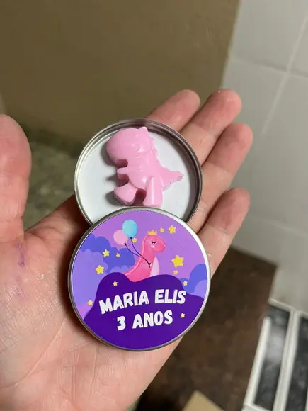 Latinha com Dinossauro, Sabonete de Dinossauro, Aniversário
