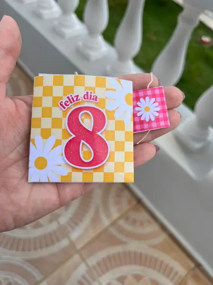 Card com Saquinho de Chá, Dia das Mulheres, Lembrancinha