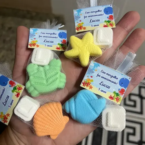 Sabonete Fundo do Mar, Lembrancinha Aniversário com Inicial