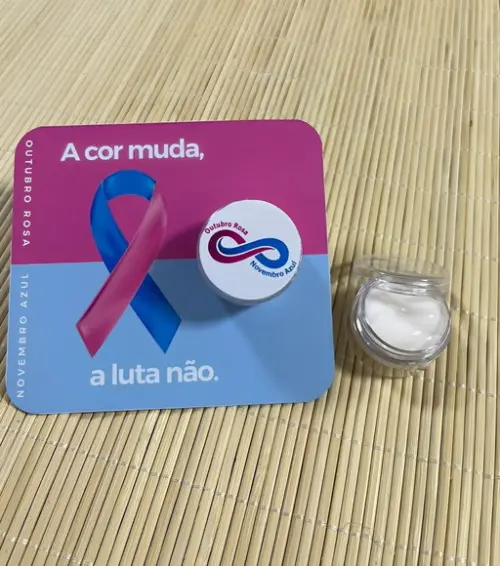 Card Outubro Rosa e Novembro Azul com Mini Hidratante