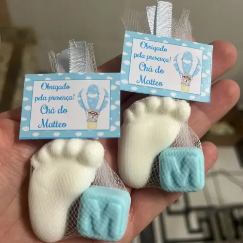 Sabonete de Pezinho com Inicial, Lembrancinha de Maternidade