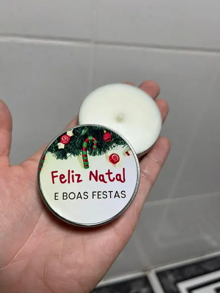 Latinha com Vela Aromática, Natal, Brinde Final do Ano