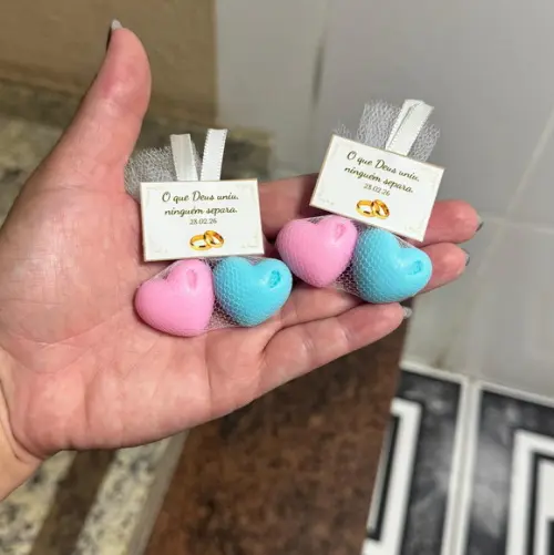 Sabonete de Coração Lembrancinha de Casamento Noivado