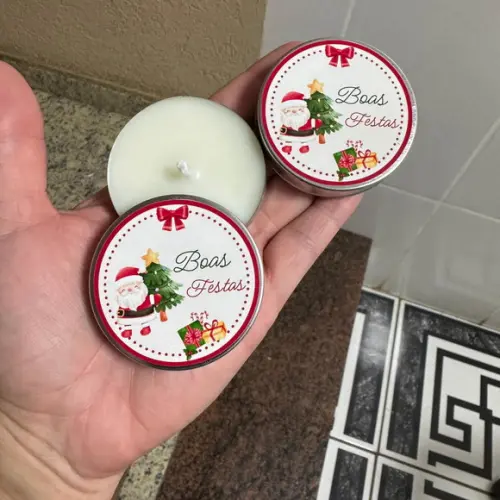 Latinha com Vela Aromática, Natal, Brinde Final do Ano