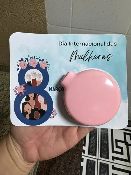 Brinde Dia da Mulher, Mini Escova de Bolsa com Espelho