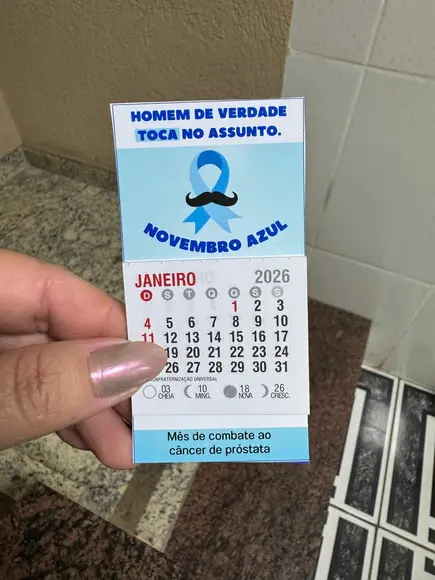 Calendário 2027 Novembro Azul, Imã Geladeira