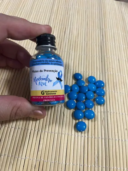 Garrafa com Confetes, Lembrancinha Novembro Azul