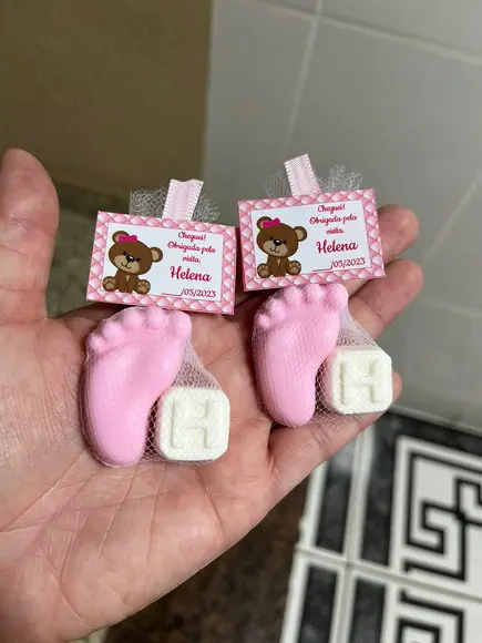 Sabonete de Pezinho com Letra, Lembrancinha Nascimento, Chá