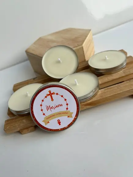 Latinha com Vela Aromática Personalizada, Batizado, Batismo