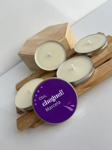 Latinha com Vela Aromática com Organza