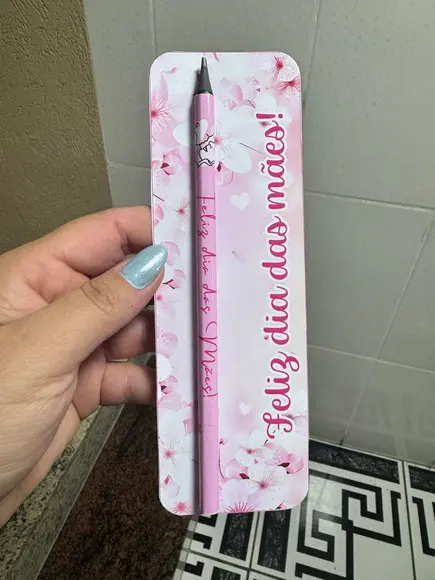 Lápis Personalizado com Card Brinde Dia das Mães
