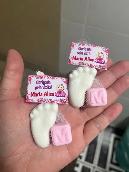 Sabonete de Pezinho com Inicial, Lembrancinha de Maternidade