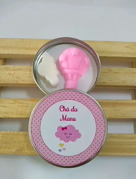 Latinha Com Balão E Nuvem, Lembrancinha Chá, Nascimento