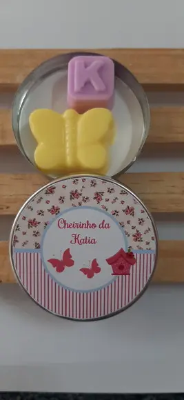 Latinha Sabonete Borboleta, Lembrancinha, Inicial, Chá