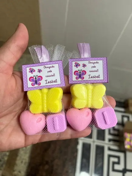 Sabonete Borboleta com Inicial Lembrancinha Infantil