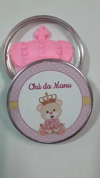 Latinha Com Sabonete Coroa, Lembrancinha De Nascimento
