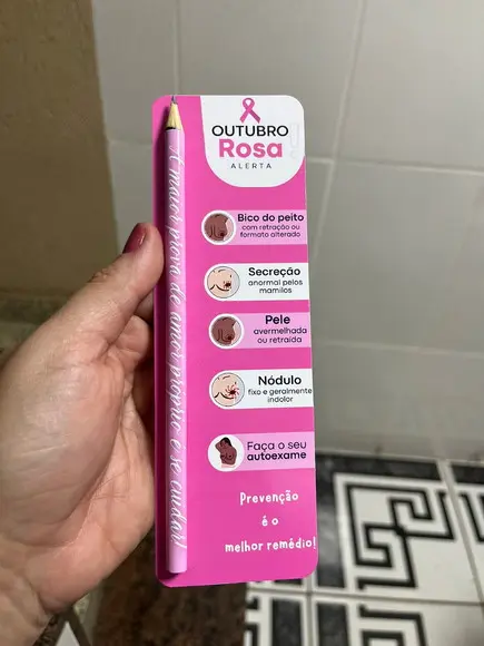 Lápis Personalizado com Card Outubro Rosa