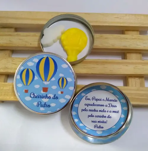 Latinha Com Balão E Nuvem, Lembrancinha Chá, Nascimento