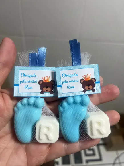 Sabonete de Pezinho com Inicial, Lembrancinha de Maternidade