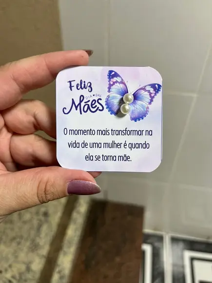 Card com Brinco Pérola, Lembrancinha Dia das Mães
