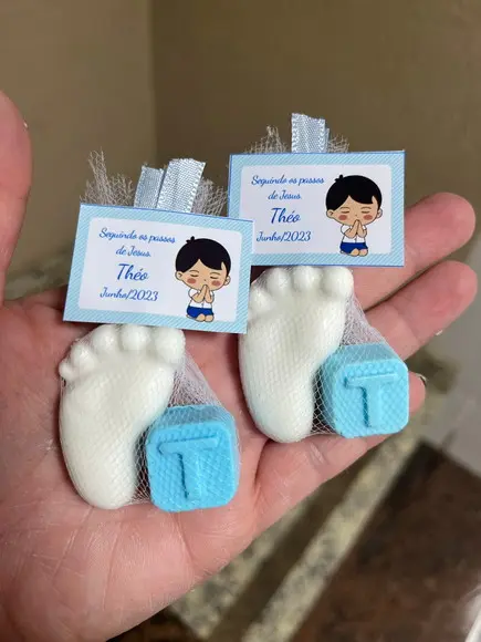 Sabonete de Pezinho com Inicial, Lembrancinha de Maternidade
