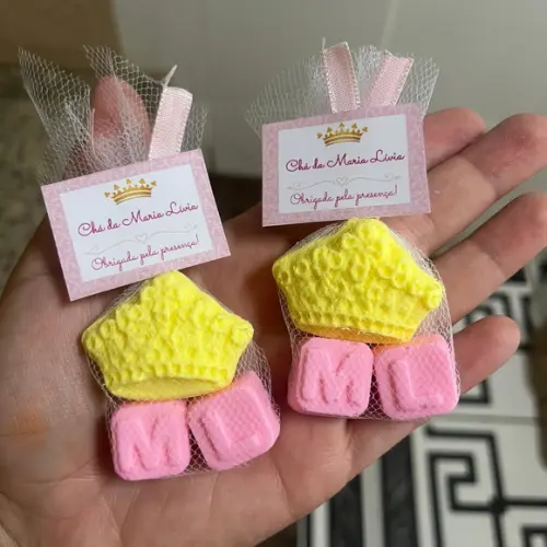 Sabonete Coroa, Inicial Lembrancinha Nascimento, Chá de Bebê