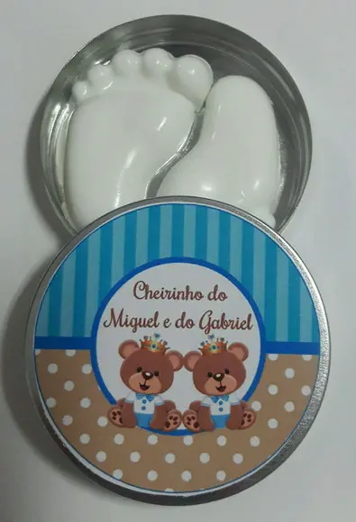 Latinha Com Mini Pezinhos, Gêmeos, Maternidade, Nascimento
