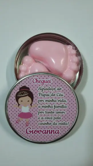 Latinha Com Pezinhos, Sabonete, Lembrancinha Nascimento