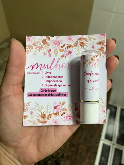 100 Manteiga de Cacau com Card, Dia da Mulher, Brinde