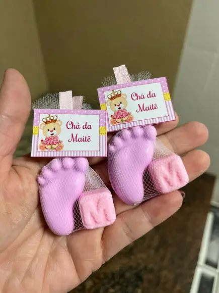 Sabonete de Pezinho com Inicial, Lembrancinha de Maternidade