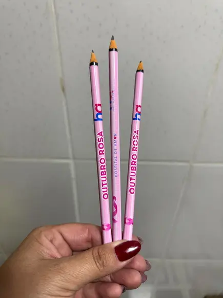 Lápis Personalizado Brinde Outubro Rosa Dia das Mães