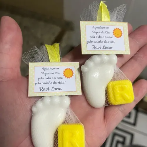 Sabonete De Pezinho Com Inicial, Lembrancinha De Maternidade