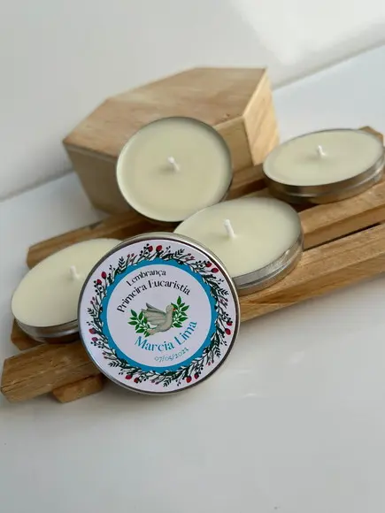 Latinha com Vela Aromática Personalizada, Batizado, Batismo